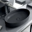 Lavabo ovale da appoggio in ceramica di design made in Italy, Yoel Viadurini