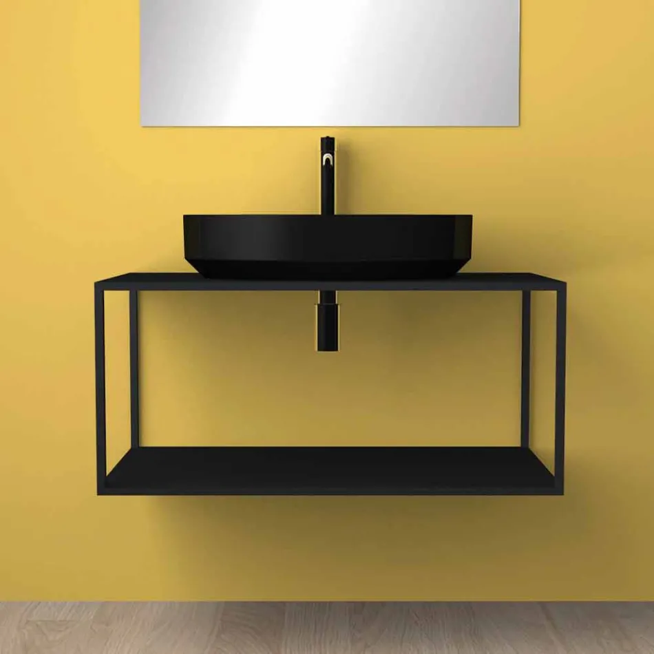 Lavabo ovale da appoggio in ceramica di design made in Italy, Yoel Viadurini