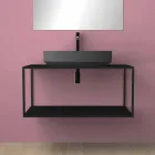 Lavabo ovale da appoggio in ceramica di design made in Italy, Yoel Viadurini