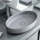 Lavabo ovale da appoggio in ceramica di design made in Italy, Yoel Viadurini