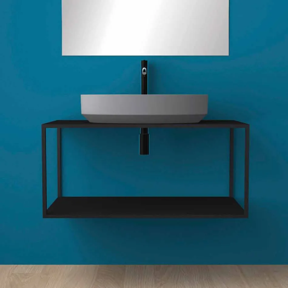 Lavabo ovale da appoggio in ceramica di design made in Italy, Yoel Viadurini