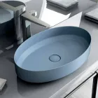 Lavabo ovale da appoggio in ceramica di design made in Italy, Yoel Viadurini