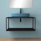 Lavabo ovale da appoggio in ceramica di design made in Italy, Yoel Viadurini