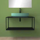 Lavabo ovale da appoggio in ceramica di design made in Italy, Yoel Viadurini