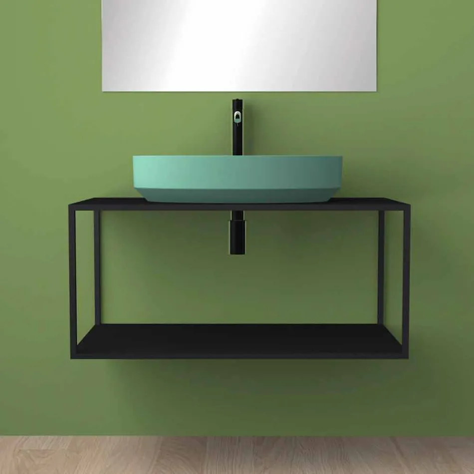 Lavabo ovale da appoggio in ceramica di design made in Italy, Yoel Viadurini