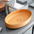 Lavabo ovale da appoggio in ceramica di design made in Italy, Yoel Viadurini