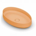 Lavabo ovale da appoggio in ceramica di design made in Italy, Yoel