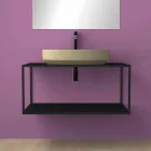 Lavabo ovale da appoggio in ceramica di design made in Italy, Yoel Viadurini