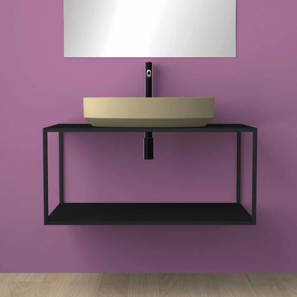 Lavabo ovale da appoggio in ceramica di design made in Italy, Yoel Viadurini