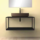 Lavabo ovale da appoggio in ceramica di design made in Italy, Yoel Viadurini