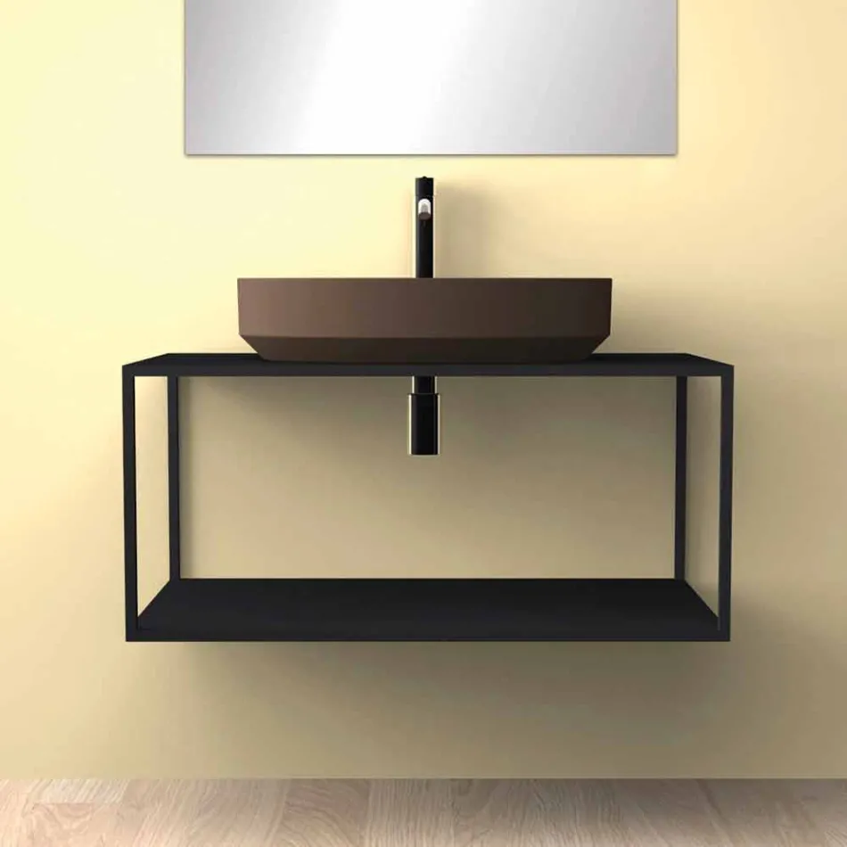 Lavabo ovale da appoggio in ceramica di design made in Italy, Yoel Viadurini