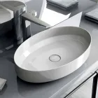 Lavabo ovale da appoggio in ceramica di design made in Italy, Yoel Viadurini