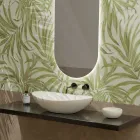 Lavabo Ovale da Appoggio in Ceramica L 60 cm Realizzato in Italia - Jumper Viadurini