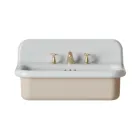 Lavabo per il Bagno Forma Rettangolare in Ceramica con Colonna - Noah Viadurini