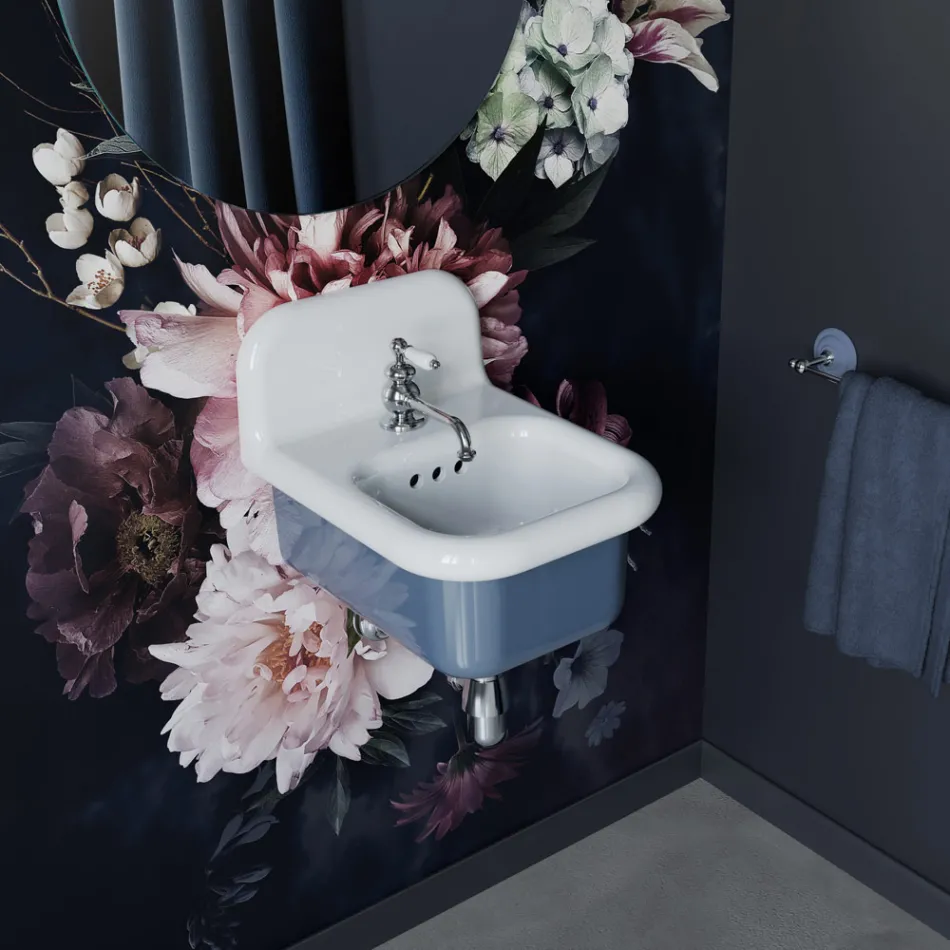 Lavabo per il Bagno Rettangolare Sospeso in Ceramica - Elodie Viadurini