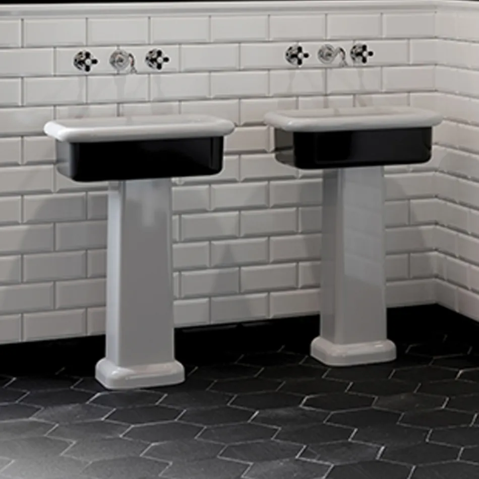 Lavabo per il Bagno Soprapiano Forma Rettangolare in Ceramica - Holly Viadurini