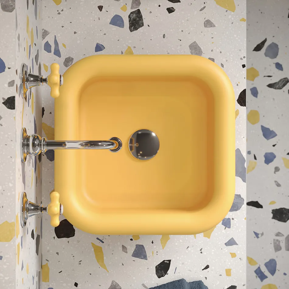 Lavabo per il Bagno Soprapiano Rettangolare in Ceramica - Marine Viadurini