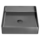 Lavabo Quadrato da Appoggio in Acciaio Inox in Diverse Finiture - Calendula Viadurini