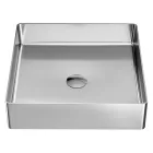 Lavabo Quadrato da Appoggio in Acciaio Inox in Diverse Finiture - Calendula Viadurini