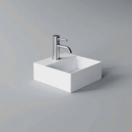 Lavabo Quadrato o Rettangolare di Design Moderno in Ceramica Made in Italy - Act Viadurini
