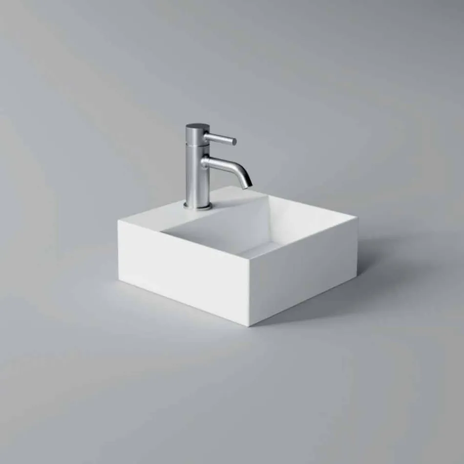 Lavabo Quadrato o Rettangolare di Design Moderno in Ceramica Made in Italy - Act Viadurini
