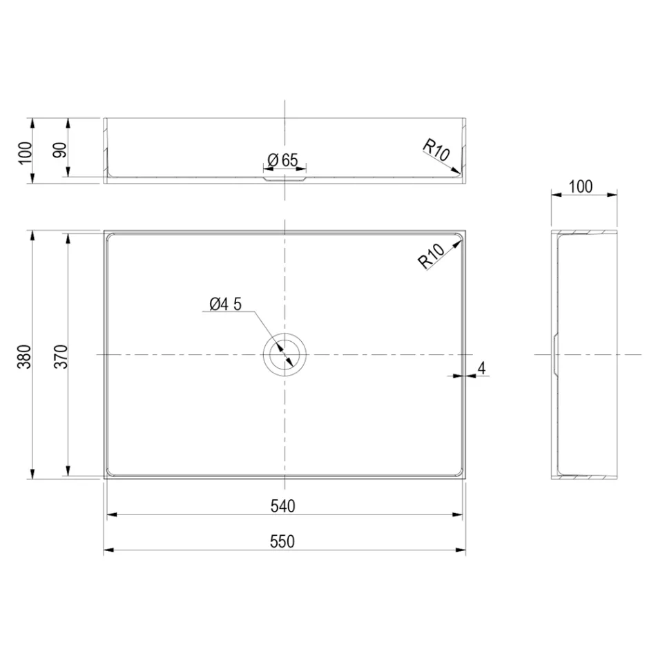 Lavabo Rettangolare da Appoggio in Acciaio Inox in Diverse Finiture - Camelia  Viadurini