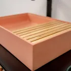 Lavabo Rettangolare da Appoggio Realizzato in Terrazzo Arancio Mali  - Azalea  Viadurini
