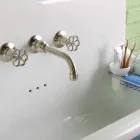 Lavabo rettangolare da muro in ceramica dallo stile moderno Henry Viadurini