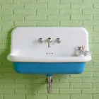 Lavabo rettangolare da muro in ceramica dallo stile moderno Henry Viadurini