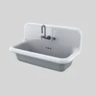 Lavabo rettangolare da muro in ceramica dallo stile moderno Henry Viadurini