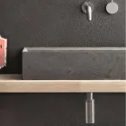 Lavabo Rettangolare e Moderno da Appoggio in Pietra di Design - Farartlav3 Viadurini