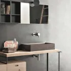 Lavabo Rettangolare e Moderno da Appoggio in Pietra di Design - Farartlav3 Viadurini