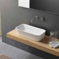 Lavabo Rettangolare Moderno in Ceramica di Design da Appoggio - Lipperialav1