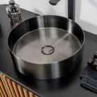 Lavabo Rotondo da Appoggio in Acciaio Inox in Diverse Finiture - Fiordaliso  Viadurini