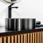 Lavabo Rotondo da Appoggio in Acciaio Inox in Diverse Finiture - Fiordaliso  Viadurini