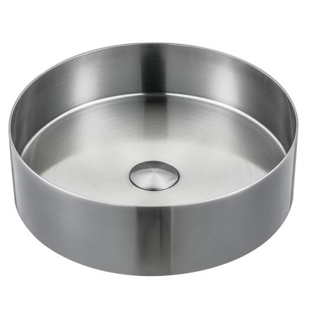 Lavabo Rotondo da Appoggio in Acciaio Inox in Diverse Finiture - Fiordaliso  Viadurini