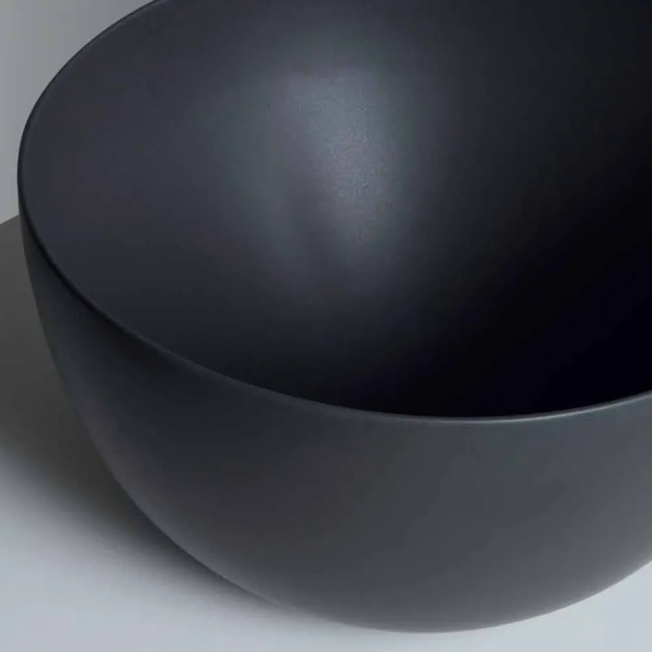 Lavabo rotondo da appoggio in ceramica bianca o colorata Star Round50 Viadurini