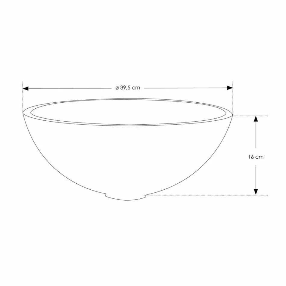 Lavabo Rotondo da Appoggio in Resina Finitura Bianco Ottico - Circle Viadurini