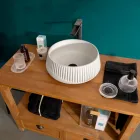 Lavabo Rotondo da Appoggio Realizzato in Cemento e Resina - Ibisco  Viadurini
