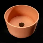 Lavabo Rotondo da Appoggio Realizzato in Terrazzo Arancio Mali  - Azalea  Viadurini