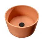 Lavabo Rotondo da Appoggio Realizzato in Terrazzo Arancio Mali  - Azalea  Viadurini