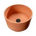 Lavabo Rotondo da Appoggio Realizzato in Terrazzo Arancio Mali  - Azalea 
