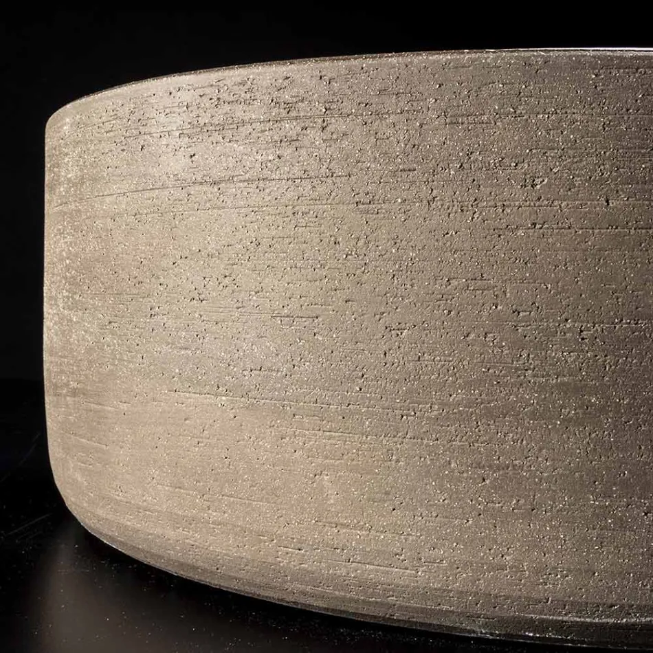 Lavabo Rotondo Grigio in Argilla Fatto a Mano Made in Italia - Tatiana  Viadurini