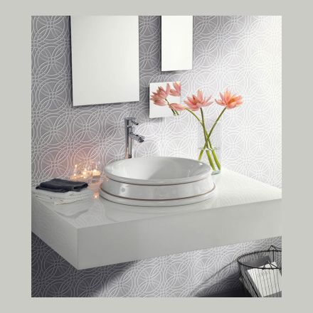 Lavabo Semincasso da Bagno Realizzato in Fire Clay Made in italy - Erasmo Viadurini