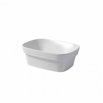 Lavabo Semincasso in Ceramica Bianca o Colorata di Design Trabia Viadurini