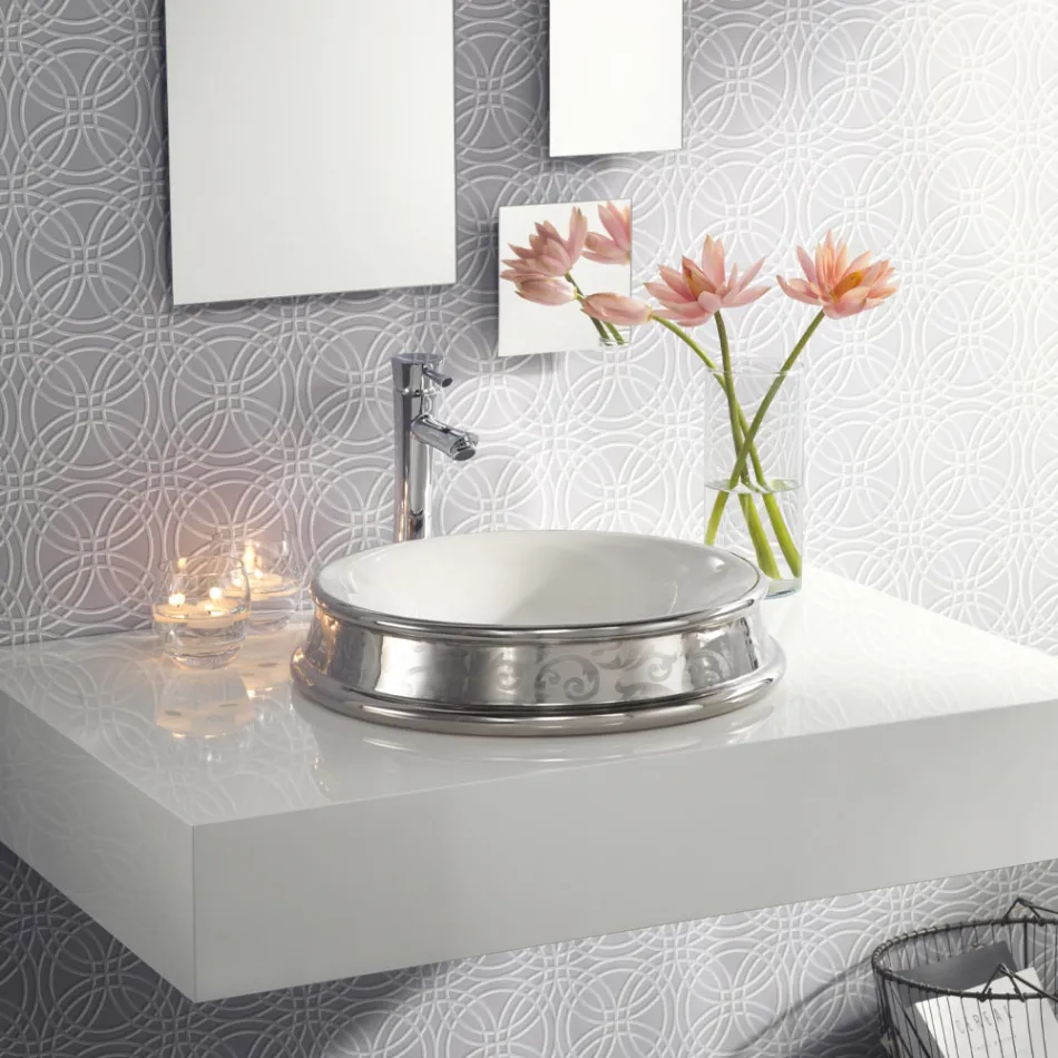 Lavabo Semincasso in Diverse Finiture in Fire Clay Made in italy - Erasmo Viadurini