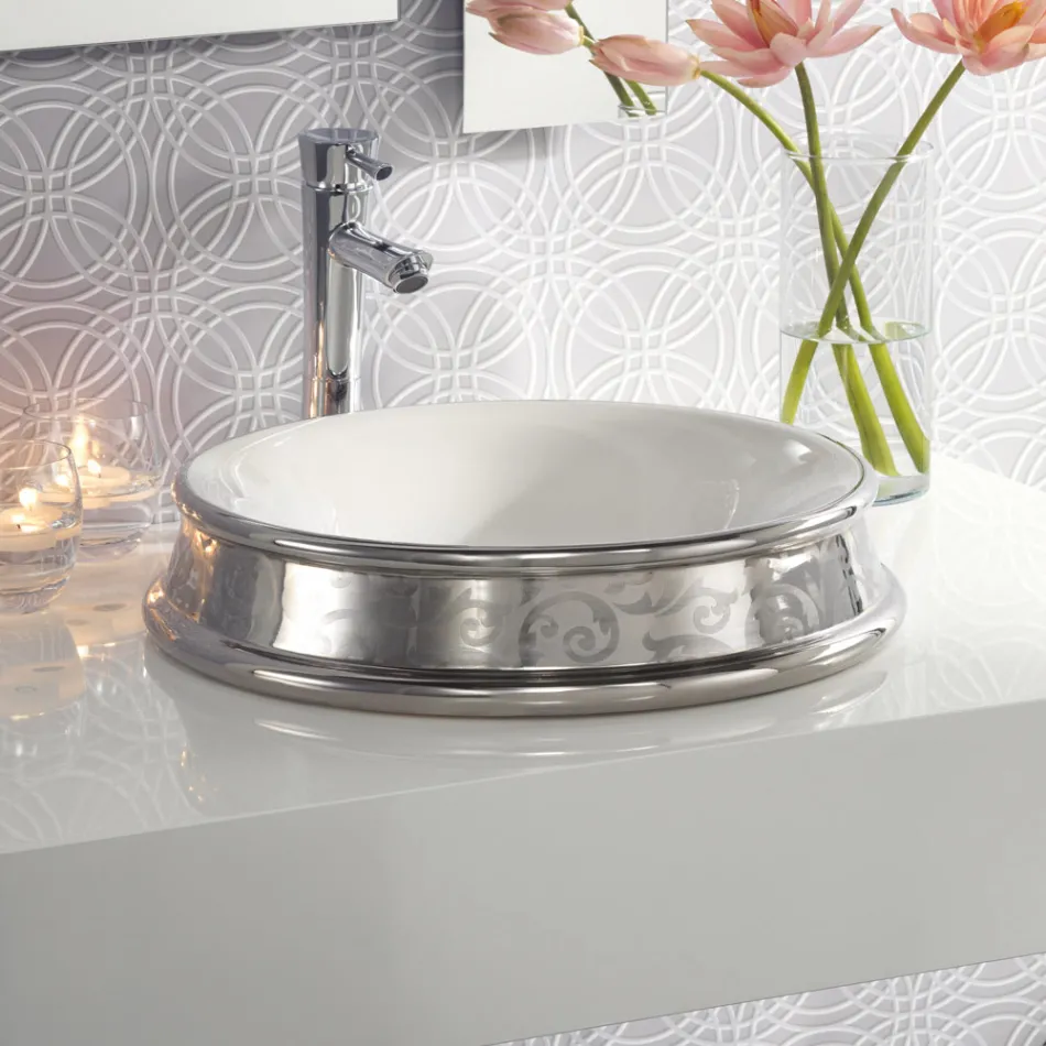 Lavabo Semincasso in Diverse Finiture in Fire Clay Made in italy - Erasmo Viadurini