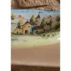 Lavabo Semincasso in Fire Clay con Paesaggio di Deruta Made in italy - Principe Viadurini