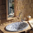 Lavabo Semincasso in Fire Clay Pitturato a Mano Made in italy - Principe Viadurini