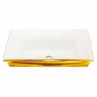 Lavabo semincasso moderno in fire clay e oro made in Italy, Guido  Viadurini